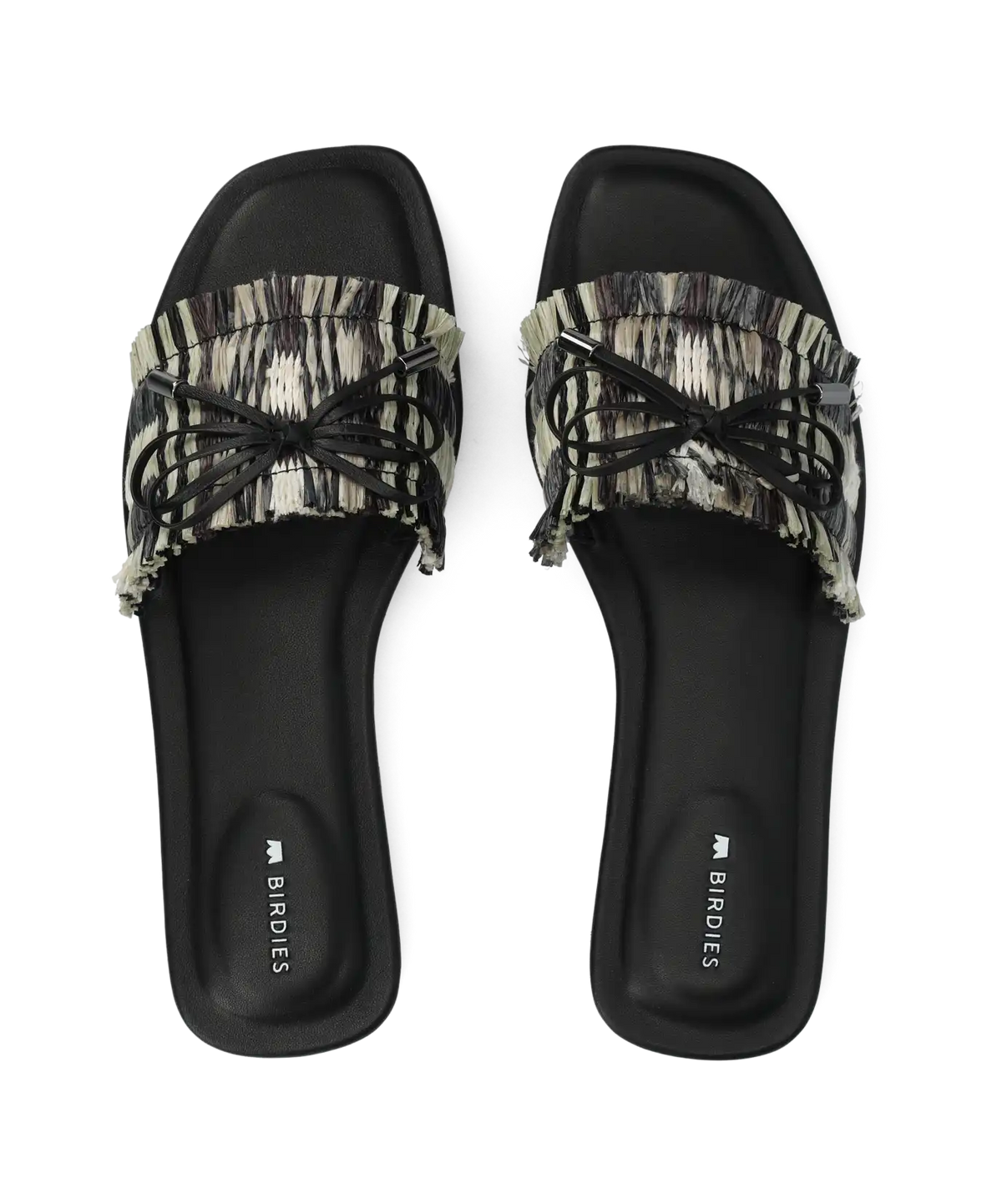 The Kiwi Bow - Black Multi Raffia