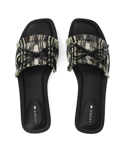 The Kiwi Bow - Black Multi Raffia
